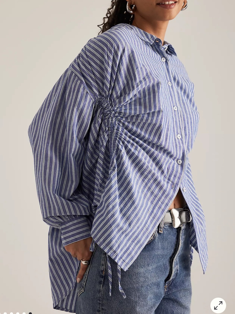Pilcro Reworked Ruched Drawstring Shirt - Picture 4 of 8